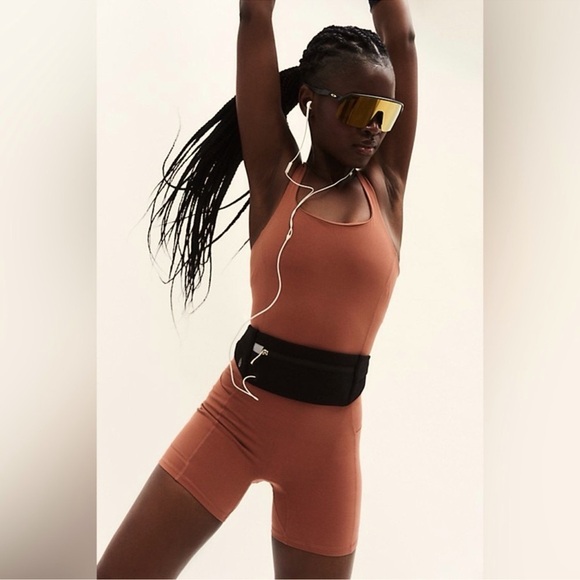 FREE PEOPLE Never Better Runsie in Sienna Yoga Athletic Gym Workout Casual New - Picture 2 of 11